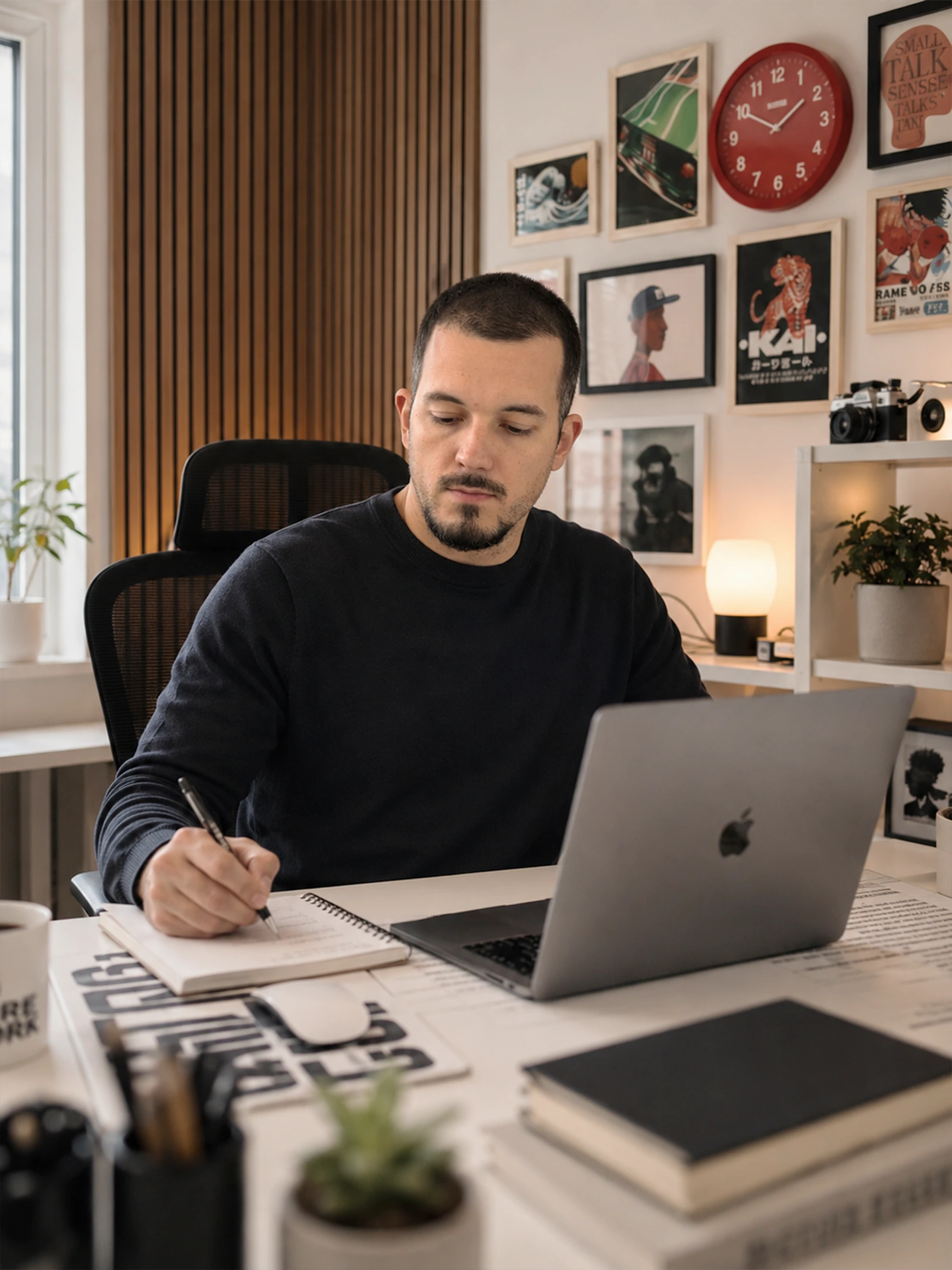 Aleksandar Kurešević working at his desk