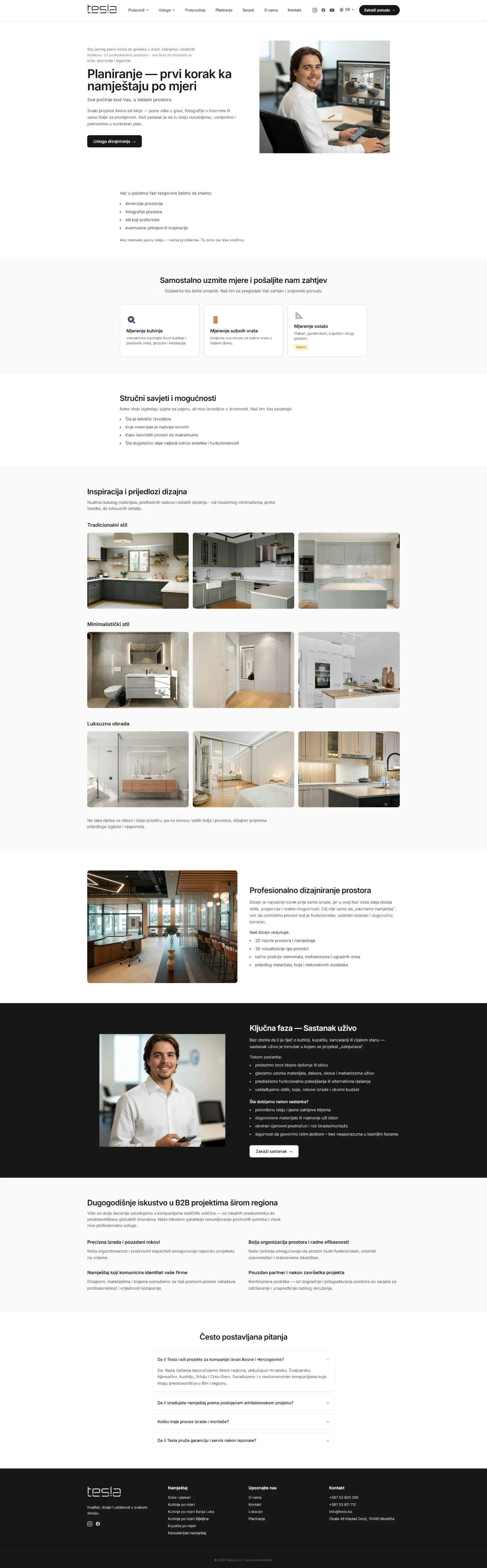 Tesla website design
